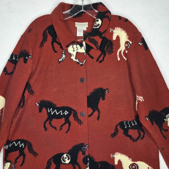 Vintage Coldwater Creek Wild Horse Western Equestrian Shirt Jacket  Womens 1X - Picture 2 of 6